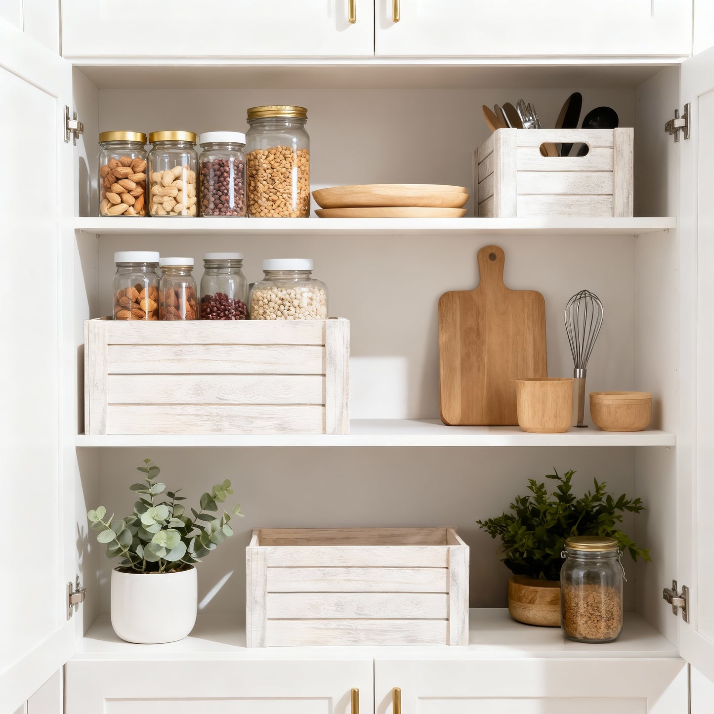Grey Oval Cut-out Wooden Crate - 3 Sizes