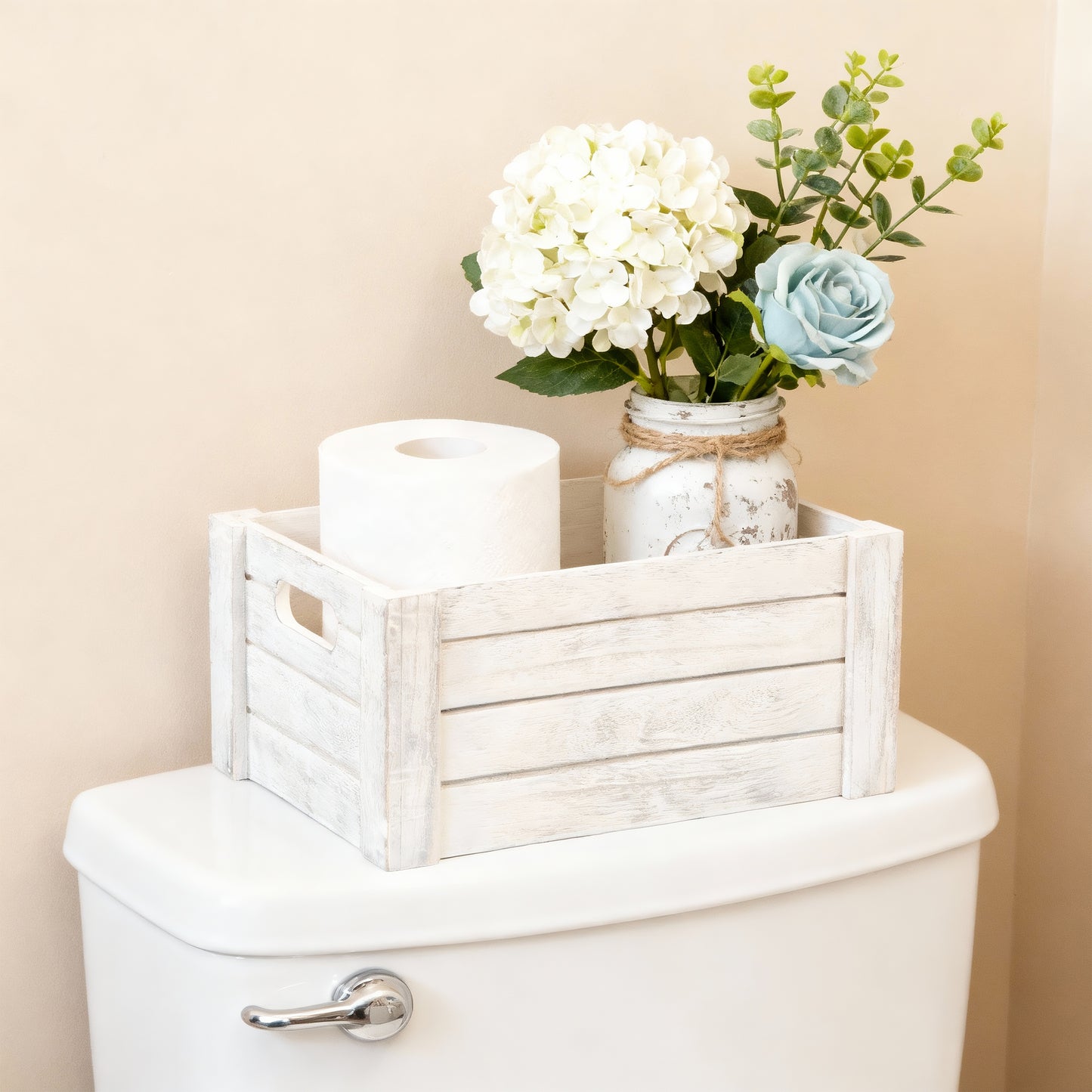 Grey Oval Cut-out Wooden Crate - 3 Sizes