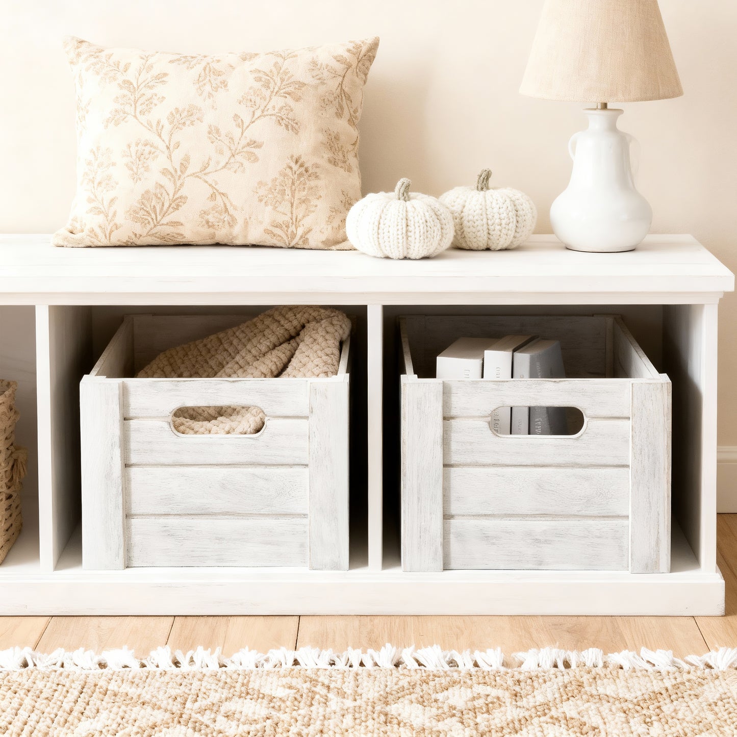 Grey Oval Cut-out Wooden Crate - 3 Sizes