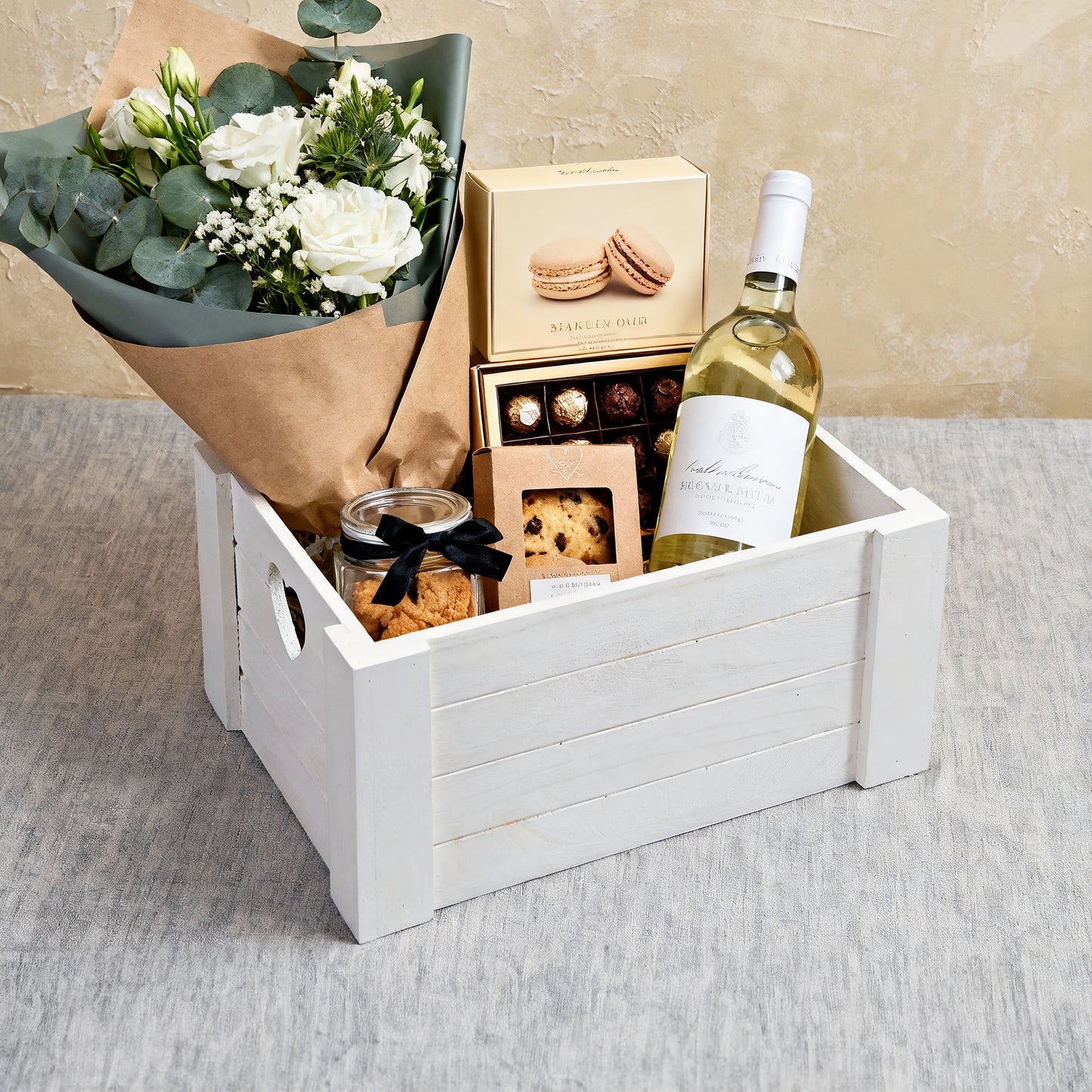 White Heart Cut-out Wooden Crate - 3 Sizes