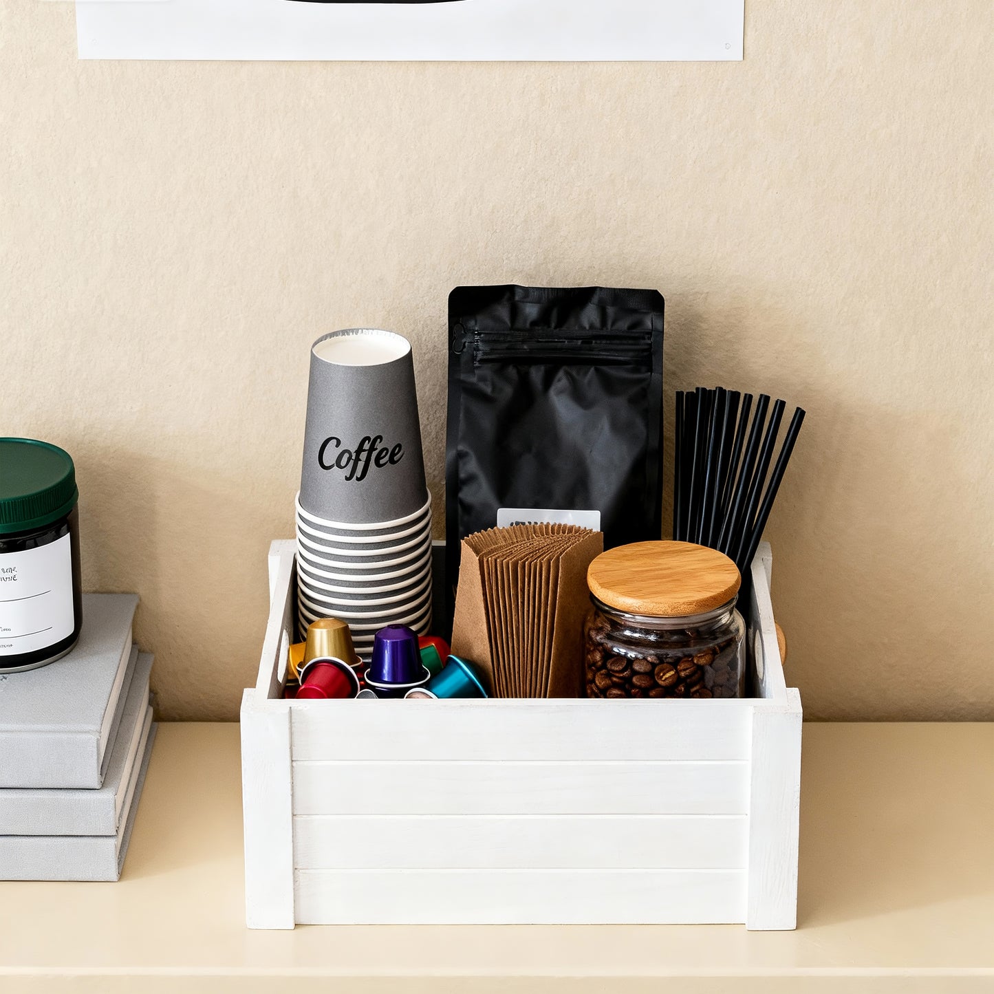 White Oval Cut-out Wooden Crate - 3 Sizes