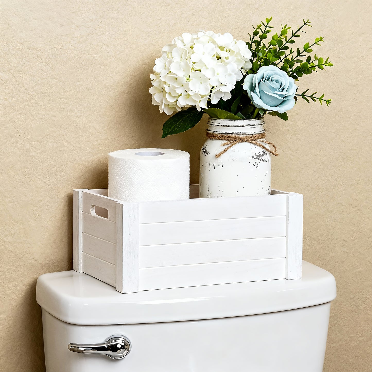 White Oval Cut-out Wooden Crate - 3 Sizes