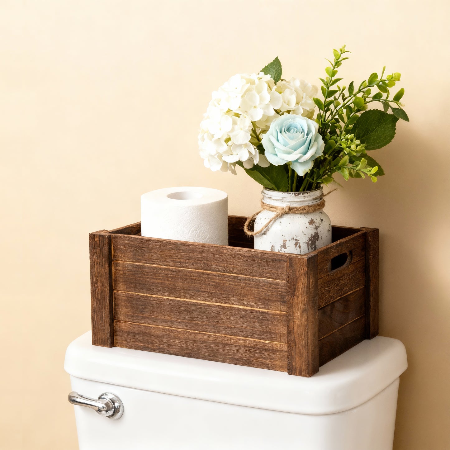 Brown Oval Cut-out Wooden Crate - 3 Sizes