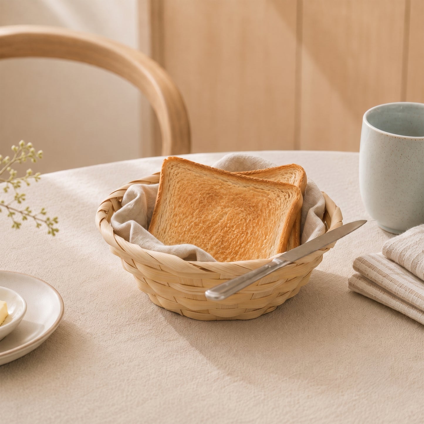 20cm Round Bamboo Packing Basket Tray