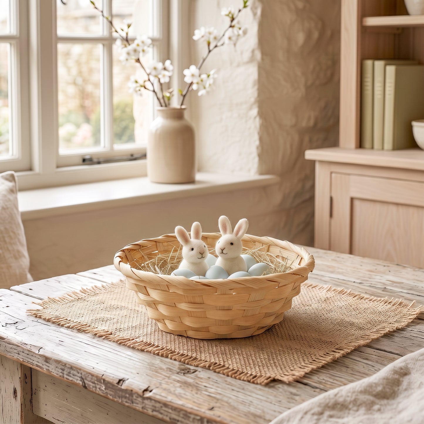 20cm Round Bamboo Packing Basket Tray