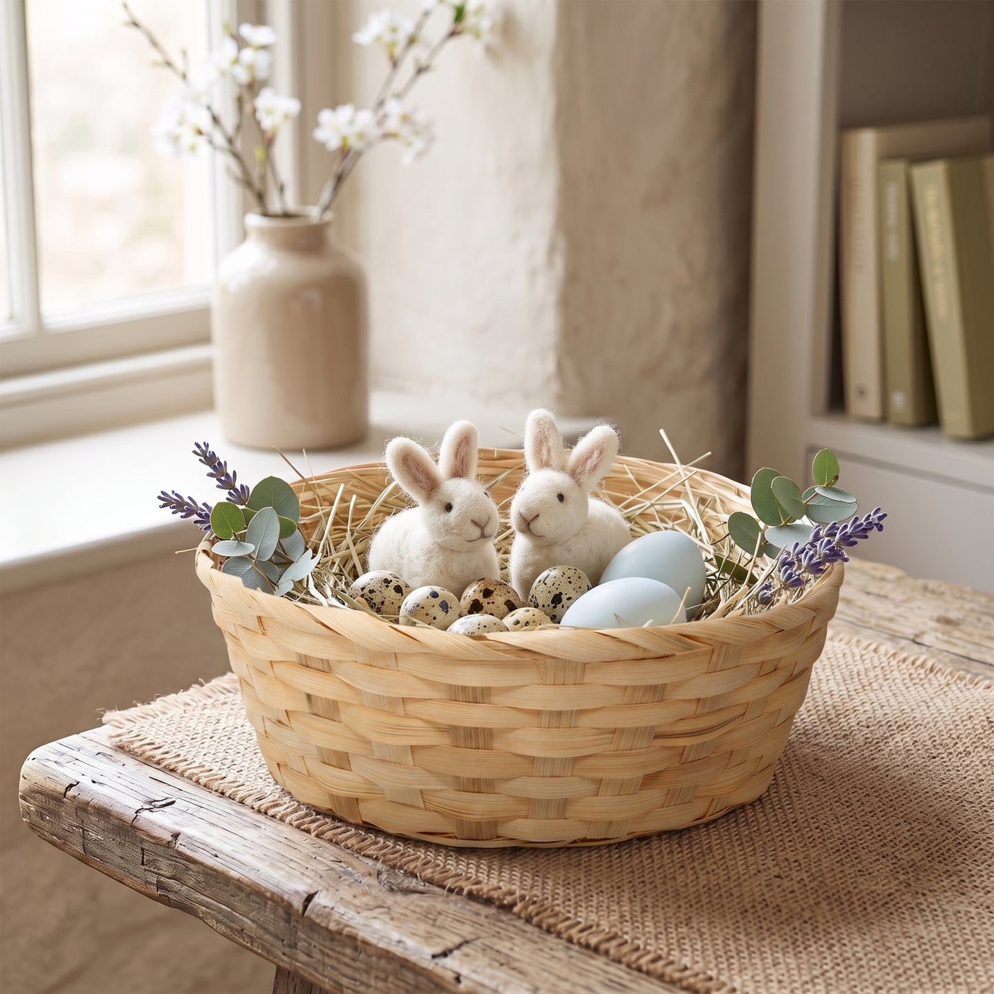 25cm Round Bamboo Packing Basket Tray