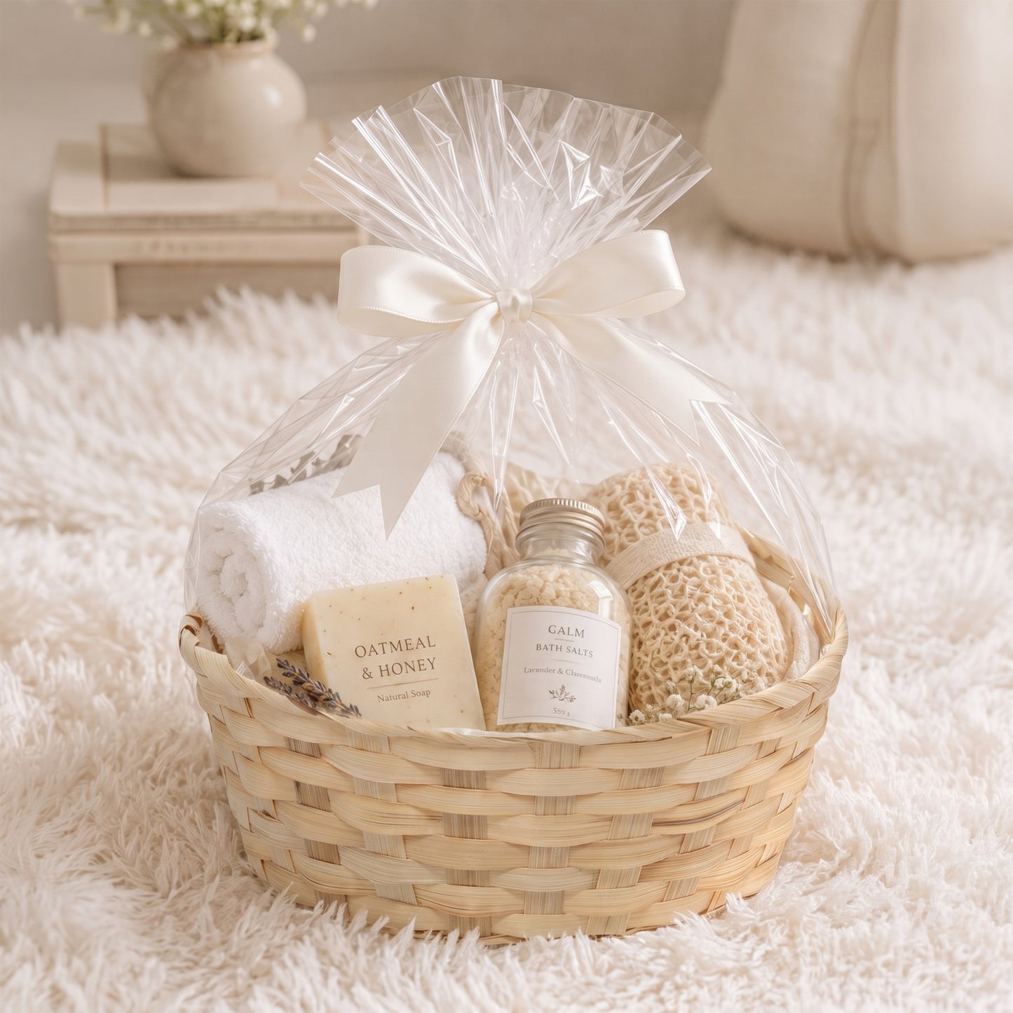 25cm Round Bamboo Packing Basket Tray