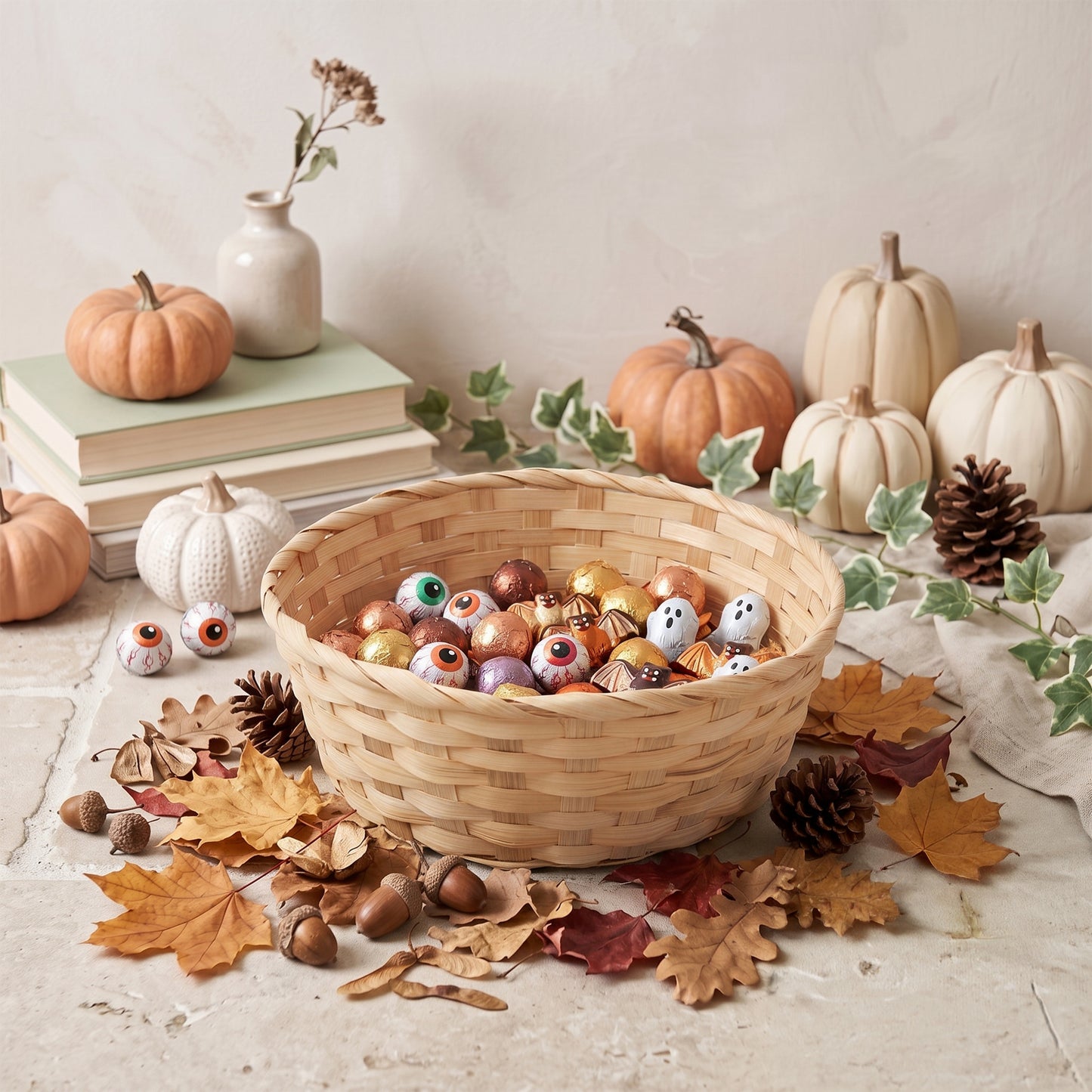 25cm Round Bamboo Packing Basket Tray