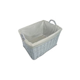 Home Storage Grey Painted Wicker Basket for Laundry Toys Baby Nursery Collection Reusable Detachable Washable