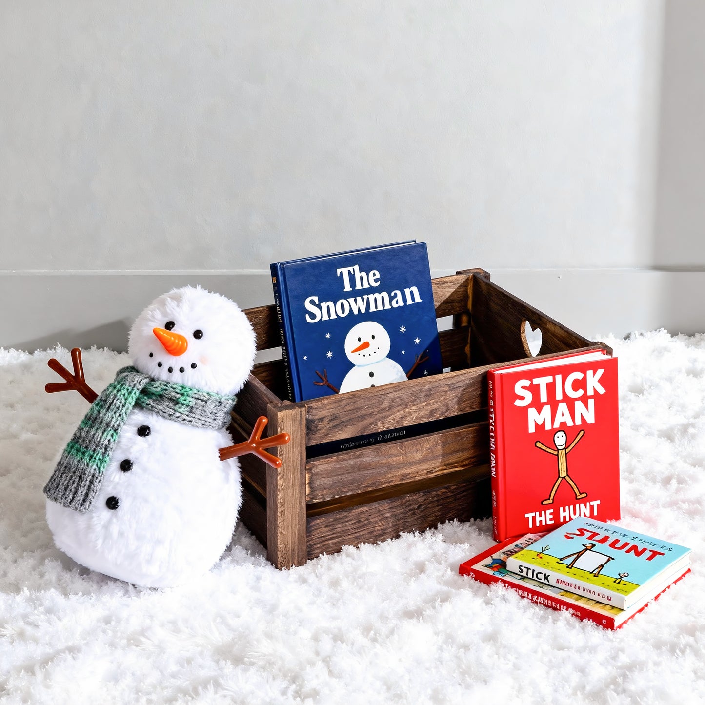 Brown Heart Cut-out Slatted Wooden Crate - 3 Sizes