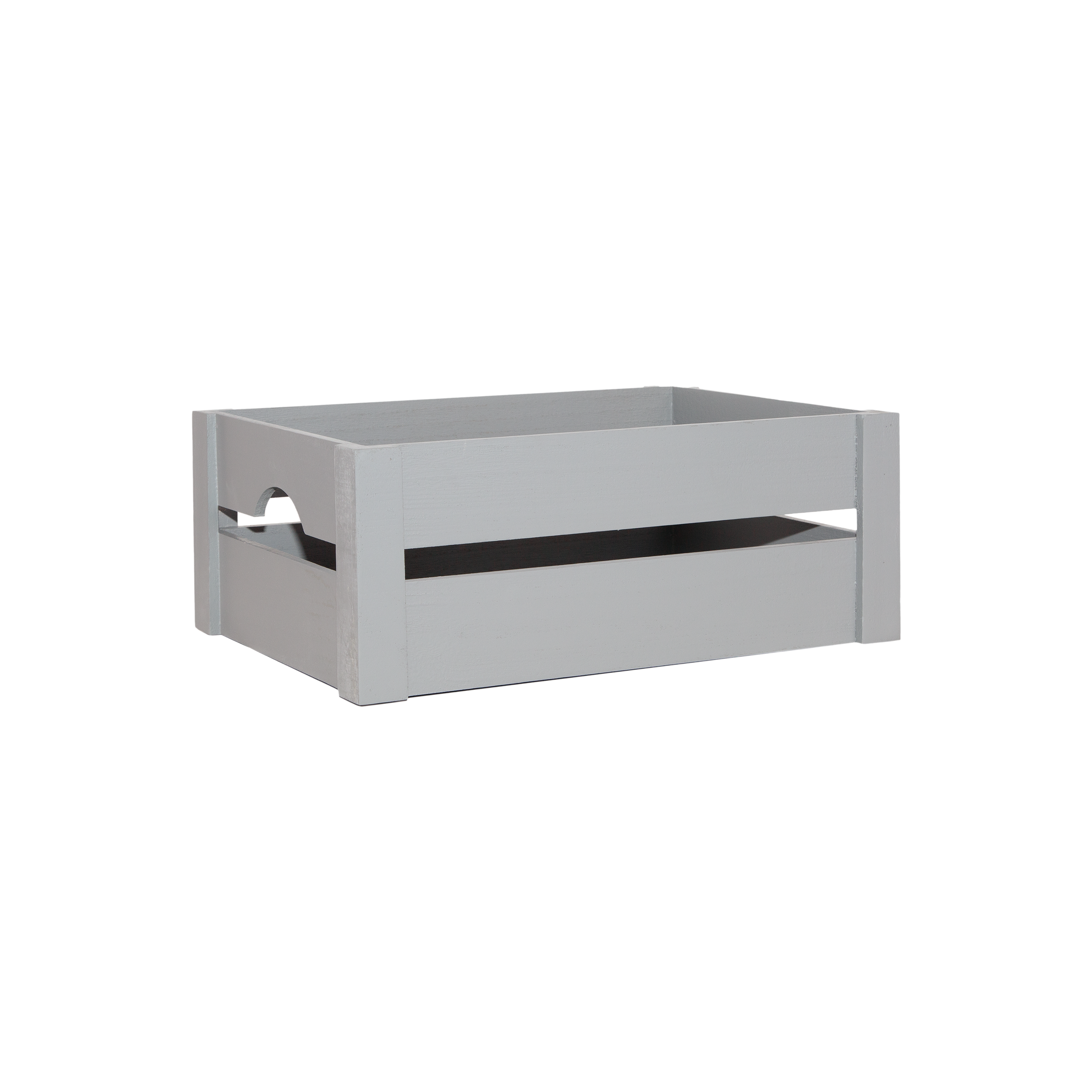 Grey Wooden Crate with Handle - 3 Sizes