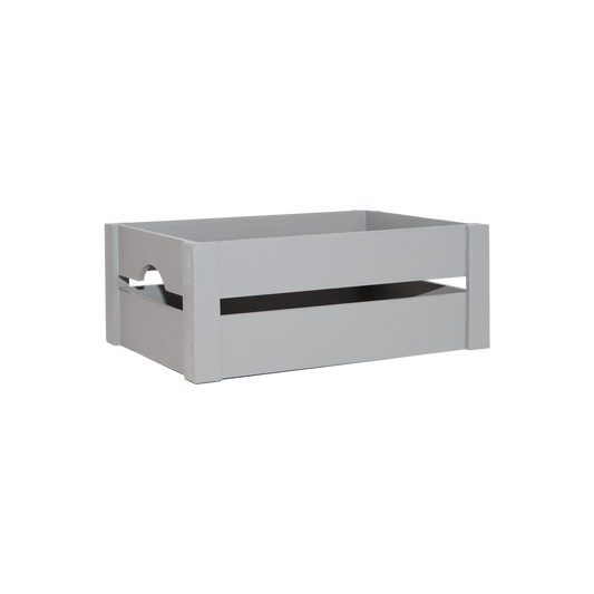 Grey Wooden Crate with Handle - 3 Sizes