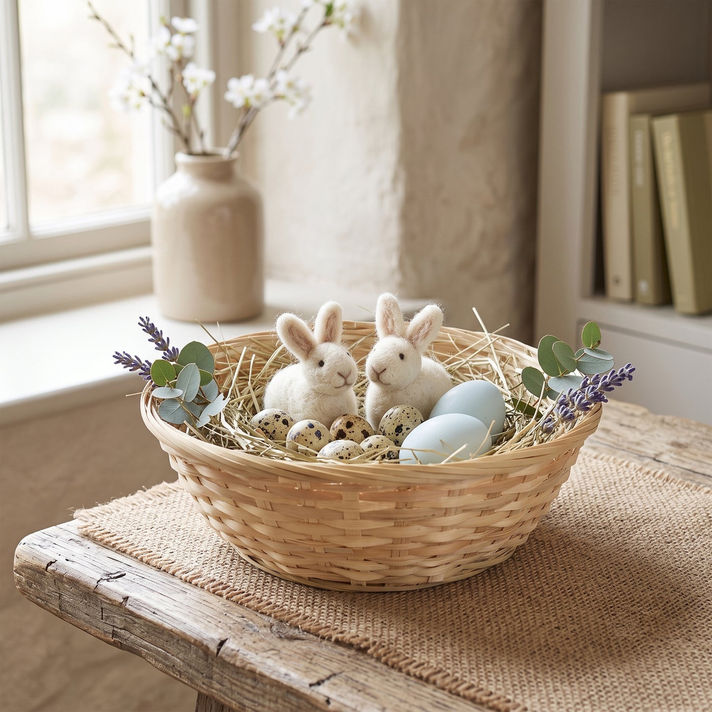 9" Round Bamboo Packing Basket Tray