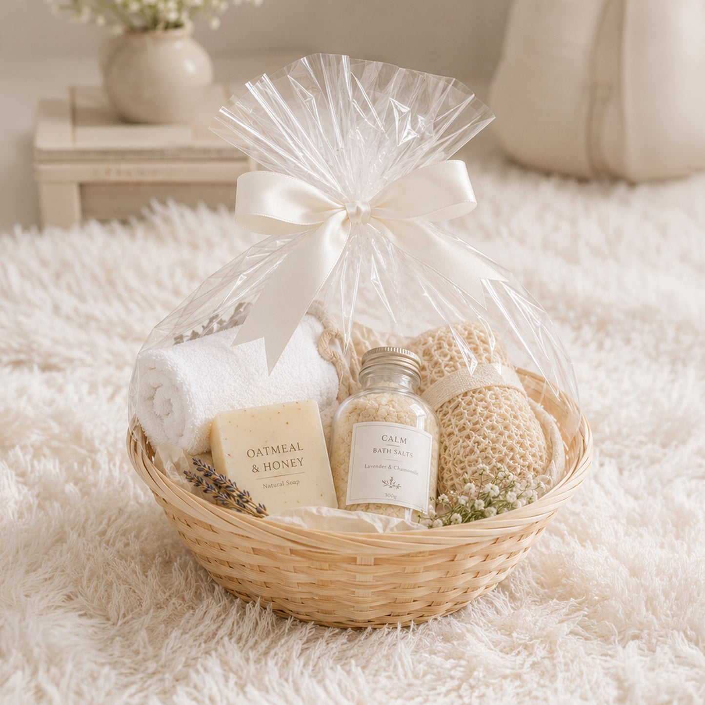 9" Round Bamboo Packing Basket Tray