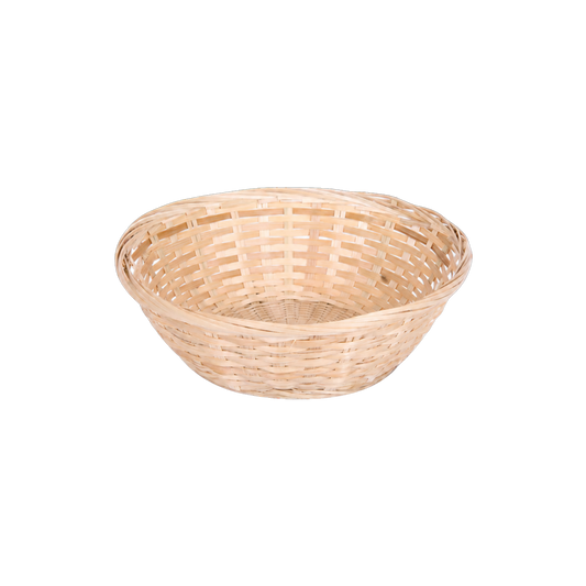 7" Round Bamboo Packing Basket Tray