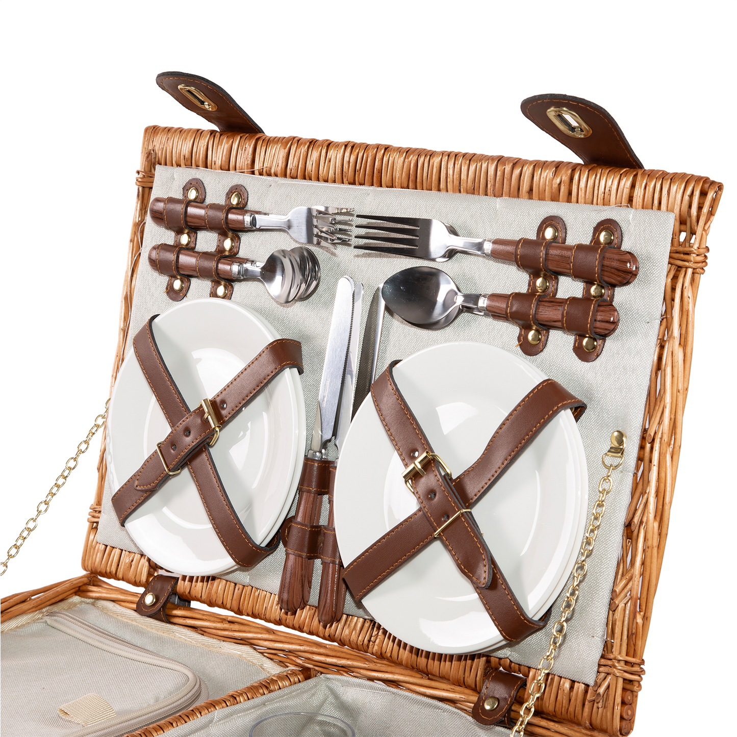 4 Person Classic Picnic Wicker Hamper Basket