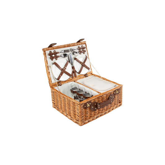 4 Person Classic Picnic Wicker Hamper Basket