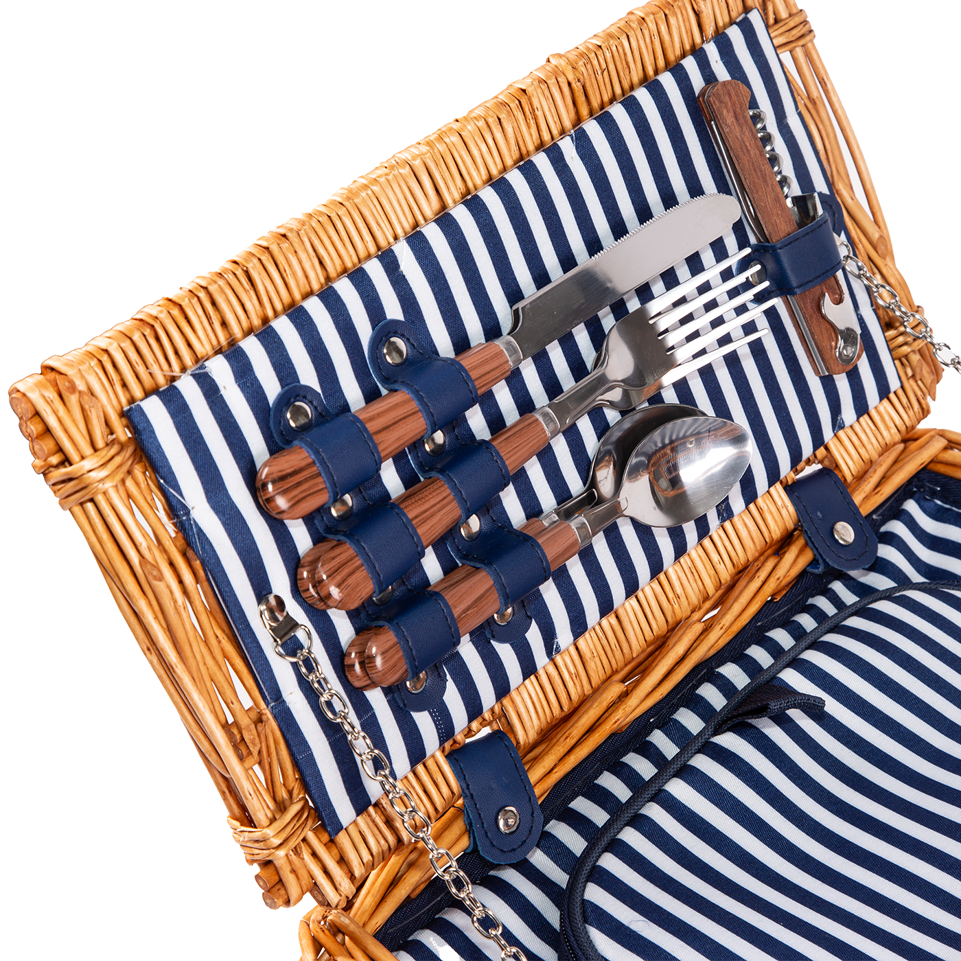 4 Person Double Lidded Wicker Picnic Hamper