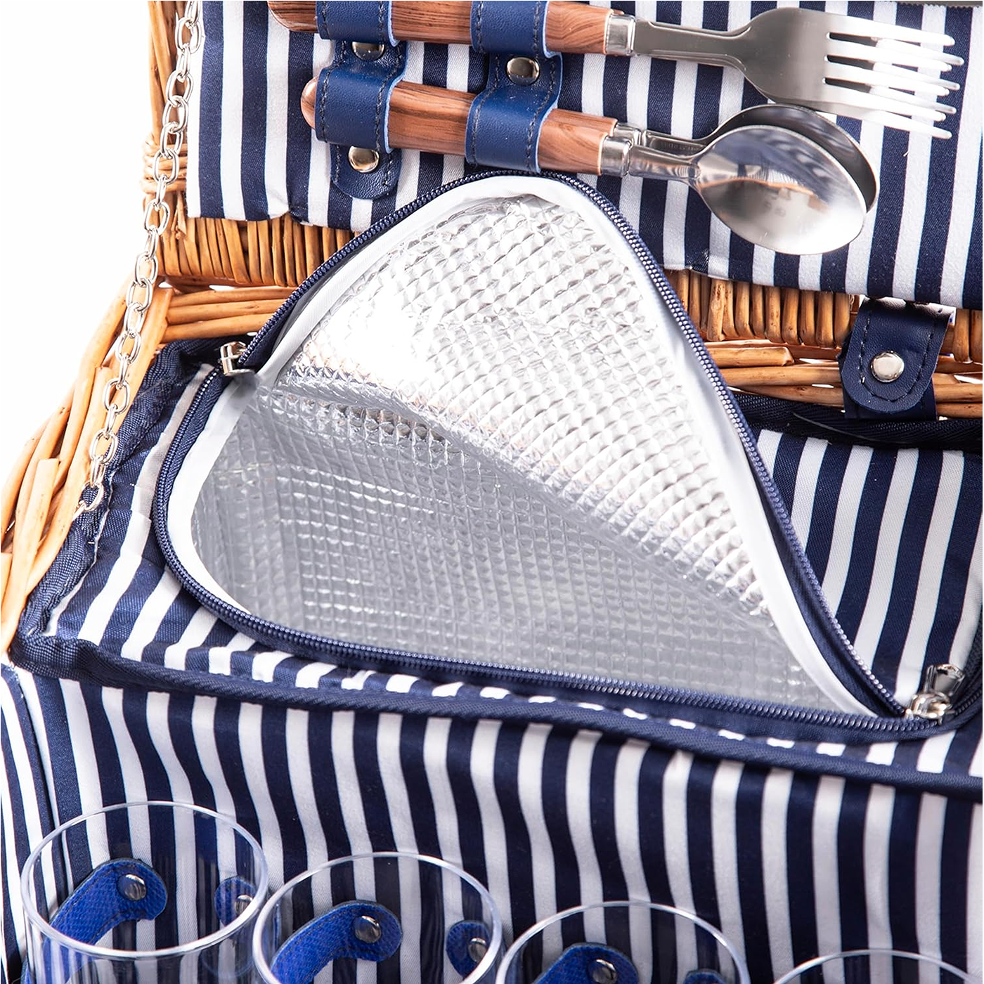4 Person Picnic Wicker Hamper Basket