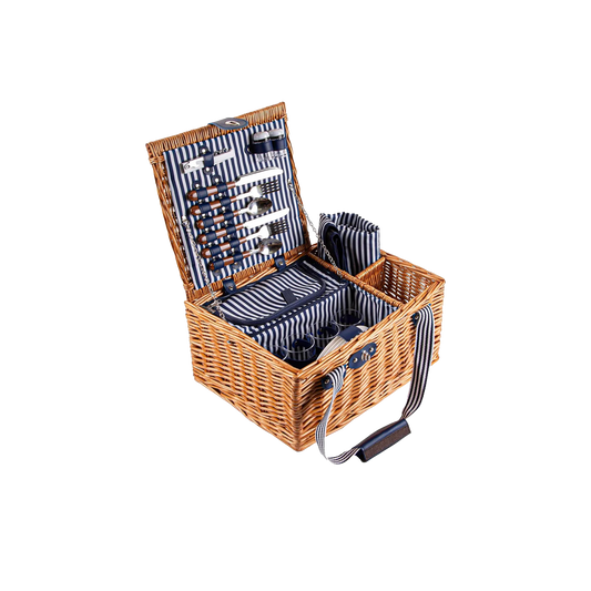 4 Person Picnic Wicker Hamper Basket