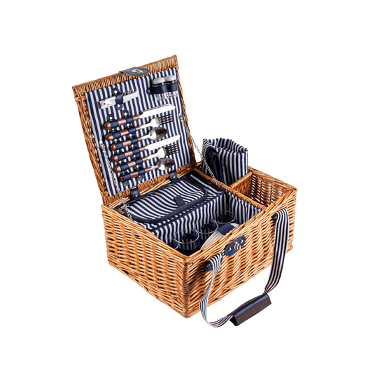4 Person Picnic Wicker Hamper Basket