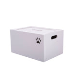 Grey Dog Toys Storage Box With Lid Pet Wooden Crates Gift Hampers Collection Box