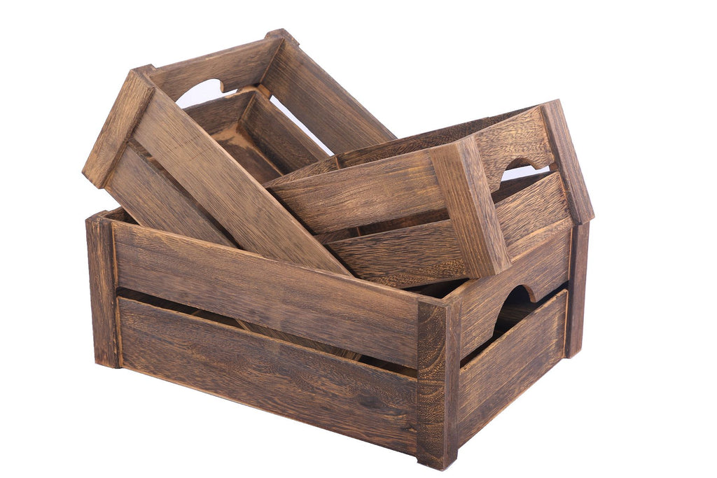 Wicker Baskets Wooden Crates Bamboo Hampers Gift Packing Home Storage