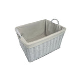 Home Storage Grey Painted Wicker Basket for Laundry Toys Baby Nursery Collection Reusable Detachable Washable