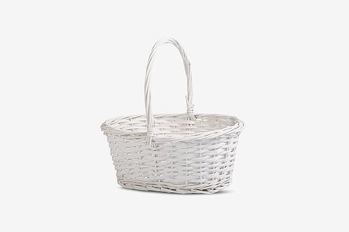 Small White Wicker Shopper Basket
