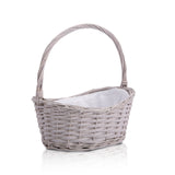 Wicker Wedding Flower Girls Basket Easter Egg Hunting Basket Toy Shopping Basket Gift Basket Pink Yellow Blue Grey