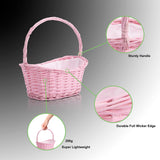 High Handle Wicker Basket Gift Hmaper with Liner DIY Gift Hampers with Shredded Paper/Pull Bow/Cello Wrap All included