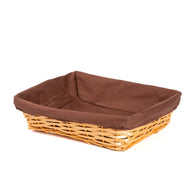 5 X Honey Wicker Hampers With Liner Retail Display Tray Christmas Gift Basket Kitchen Storage Basket