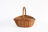 Oval Traditional Wicker Shopping High Handle Basket Storage Basket