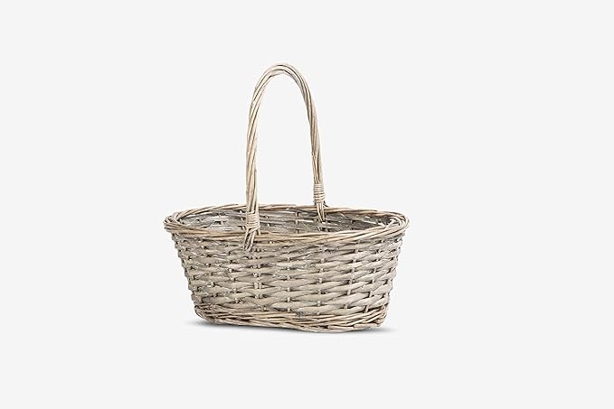 Small Antique Wash Wicker Shopper Basket