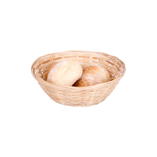 7" Round Bamboo Packing Basket Tray