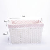 Faux Wicker Home Storage Basket with Liner with Handles Laundry Basket Toys Collection Basket