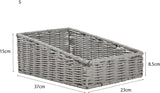Grey Artificial Wicker Sloping Storage and Display Basket
