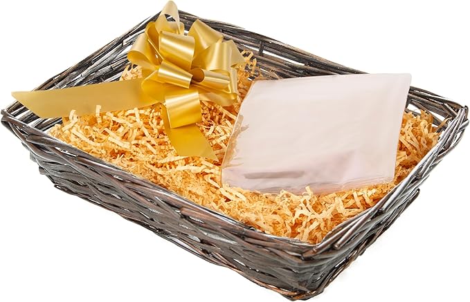 Brown Wicker Basket Gift Hamper Kit