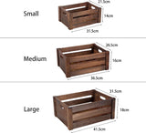 Brown Wooden Crates Storage Box Christmas Eve Gift Hamper Box