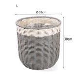2 Pieces of 12'' Decorative Artifical Wicker Both Indoor and Outdoor Planter Flower Pot with waterproof liner Wedding Decoration Decorative Home Basket