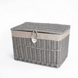 Large Wicker Storage Trunk with Lid - Bedroom, Bathroom, and Laundry Storage Solution-/blanket box/storage chest/heavy duty storage boxes/large wicker basket/storage trunks