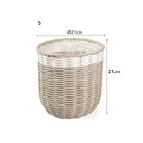 2 Pieces of 8'' Decorative Artifical Wicker Both Indoor and Outdoor Planter Flower Pot with waterproof liner Wedding Decoration Decorative Home Basket