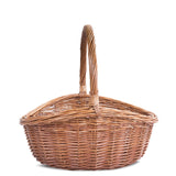 Oval Traditional Wicker Shopping High Handle Basket Storage Basket
