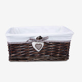 Natural Wicker Storage Basket with Lining Hamper Baskets for Gifts Empty Baskets for Shelves