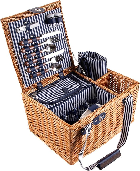 4 Person Wicker Picnic Hamper