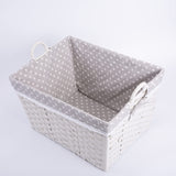 Faux Wicker Home Storage Basket with Liner with Handles Laundry Basket Toys Collection Basket