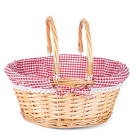 Honey Foldable Handles Wicker Shopping Baskets Gift Hamper with Fabric Lining