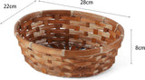 5 x Caramel Woven Bamboo Bread Basket Serving Basket