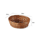 5PCS Woven Bamboo Bread Basket Serving Basket Retail Countertop Display Basket Bathroom Storage Basket DIY Gift Basket