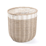 2 Pieces of 8'' Decorative Artifical Wicker Both Indoor and Outdoor Planter Flower Pot with waterproof liner Wedding Decoration Decorative Home Basket